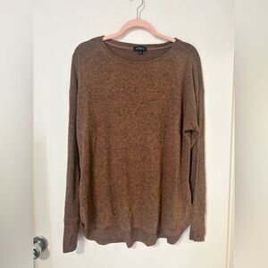 Eclipse Brown Long Sleeve Women's Crewneck Top